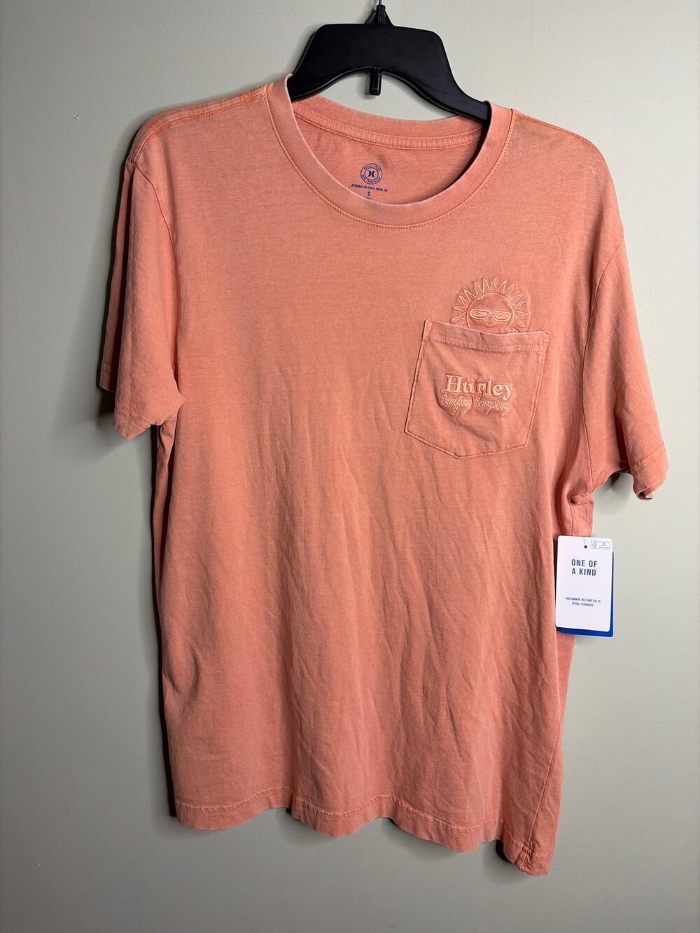 Hurley Orange Embroidered Sun Tee Small